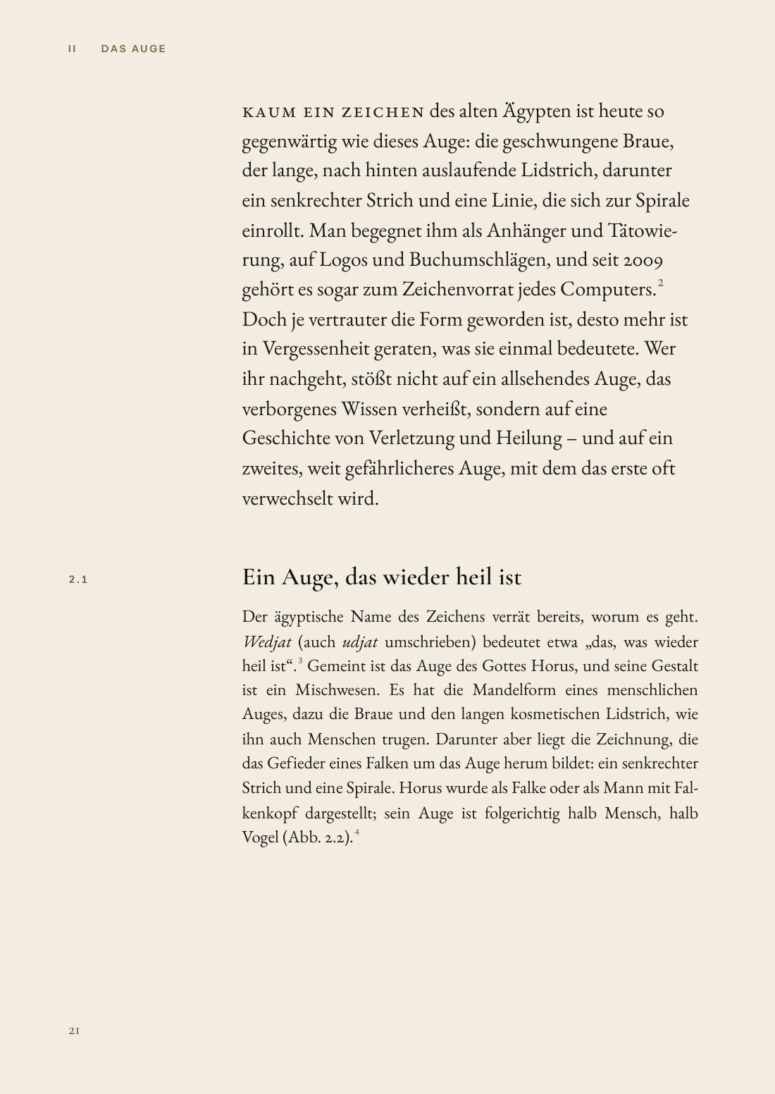 Originalseite 21: Das Auge · Leseauszug